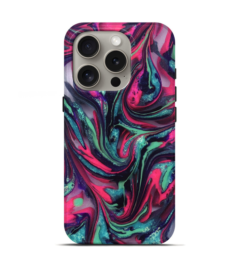 iPhone 16 Pro ResinArt Live Edge Phone Case - Cletus (Neon, 824111)