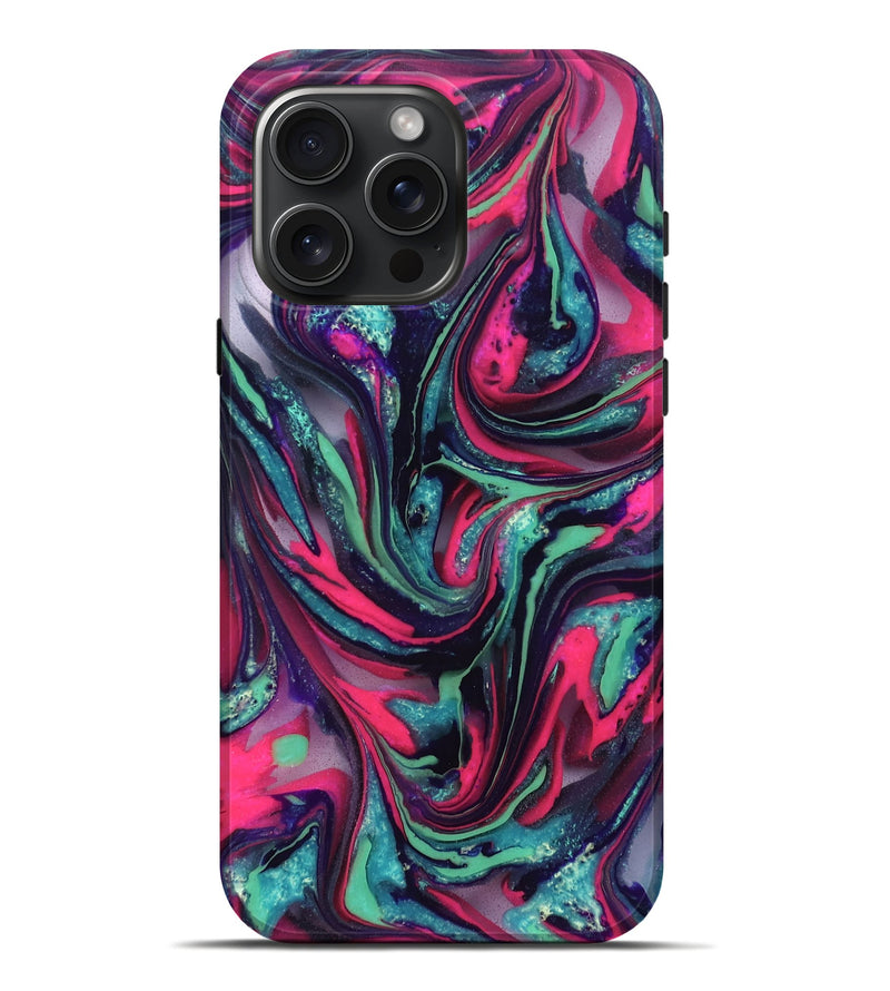 iPhone 16 Pro Max ResinArt Live Edge Phone Case - Cletus (Neon, 824111)
