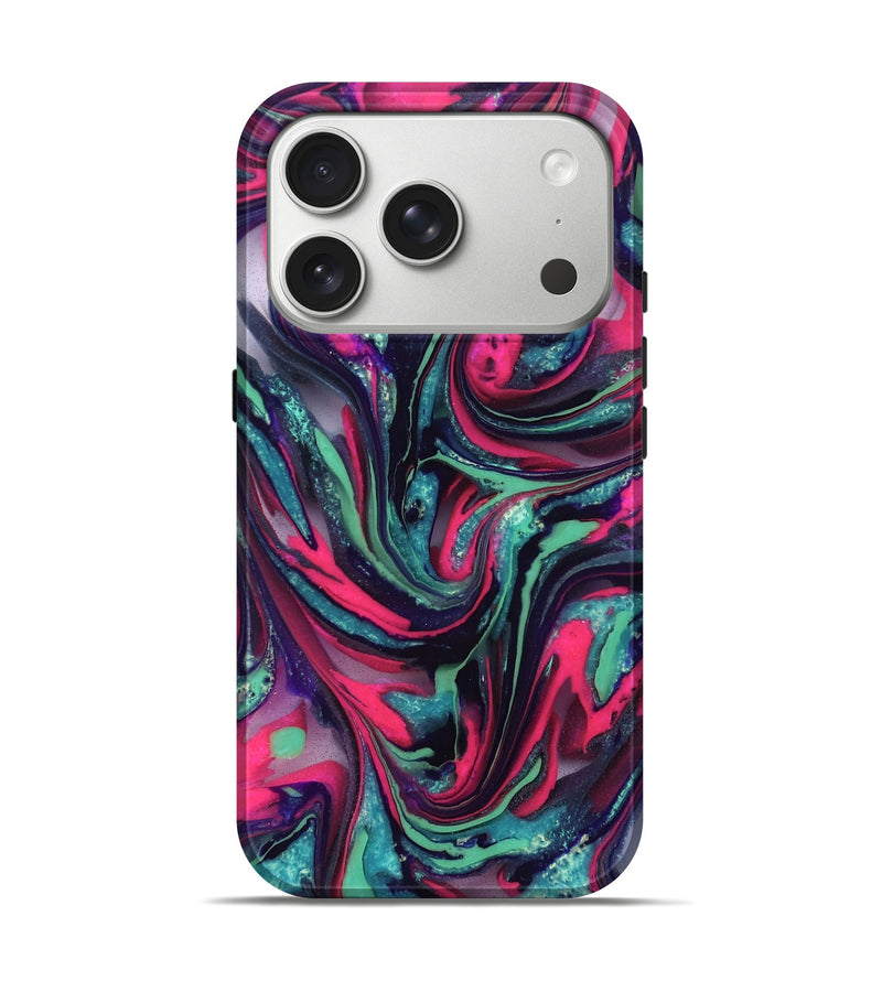 iPhone 17 Pro ResinArt Live Edge Phone Case - Cletus (Neon, 824111)