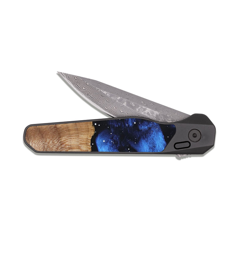 EDC Dark Damascus Wood Pocket Knife - Era (Cosmos, 824118)