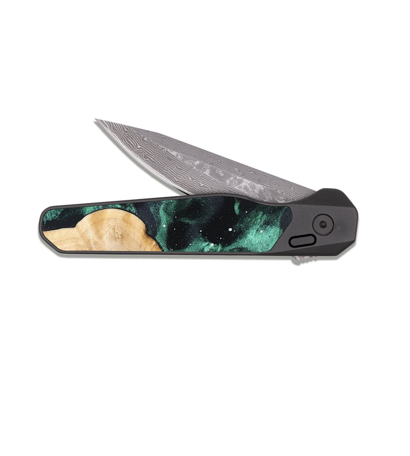 EDC Dark Damascus Wood Pocket Knife - Elodie (Cosmos, 824119)