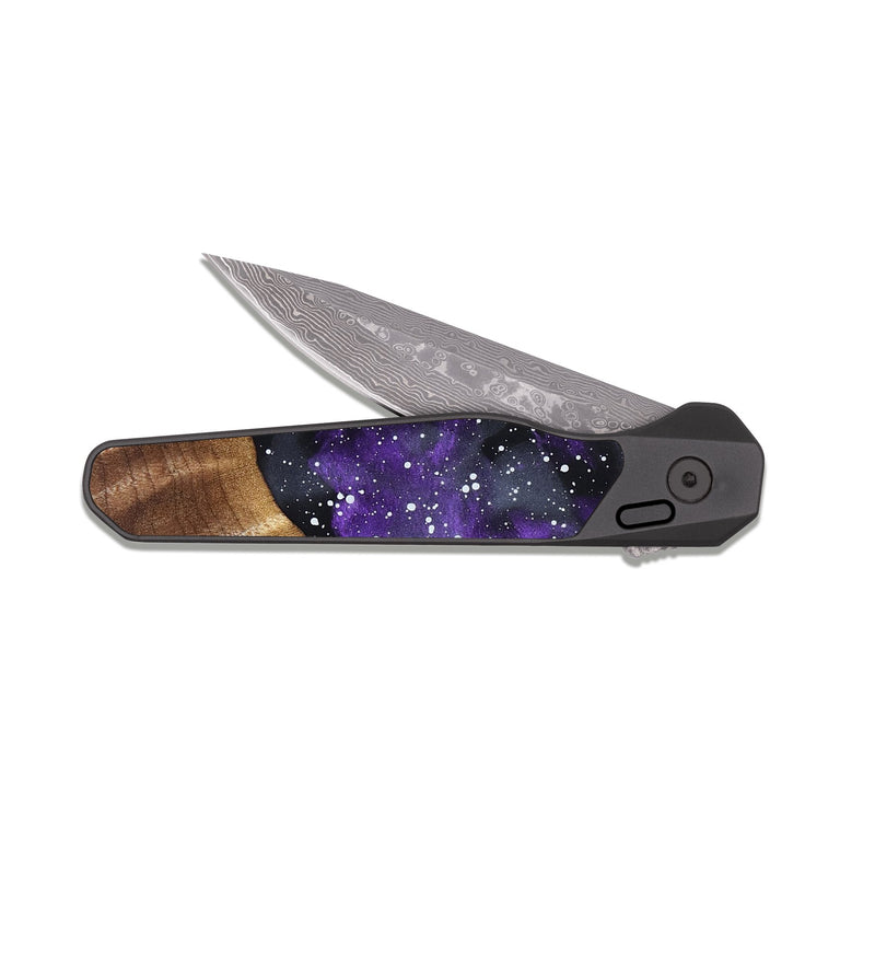 EDC Dark Damascus Wood Pocket Knife - Jazmine (Cosmos, 824126)