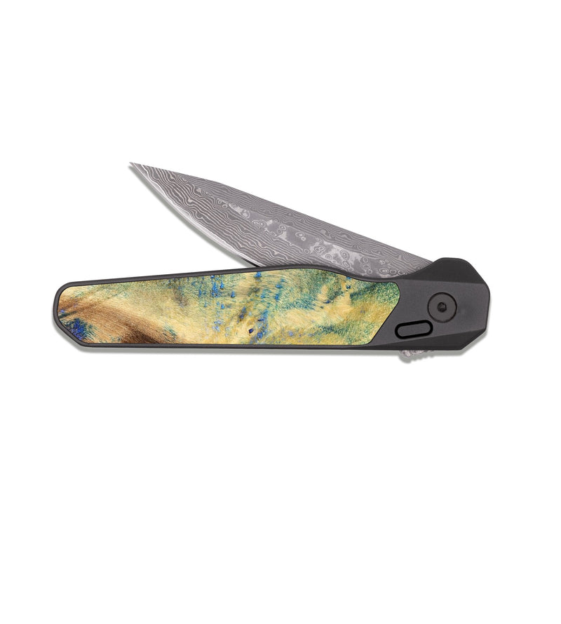 EDC Dark Damascus Wood Pocket Knife - Kashton (Coastal, 824178)