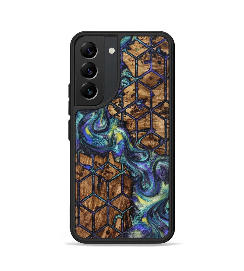 Galaxy S22 Wood Phone Case - Pansy (Pattern, 824203)