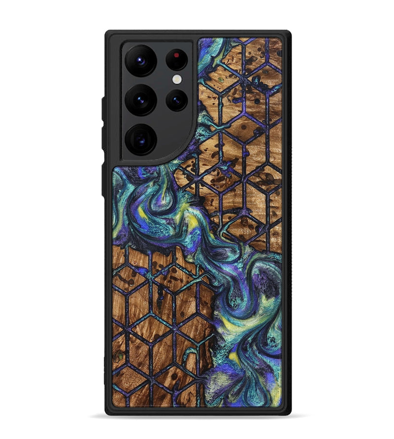 Galaxy S22 Ultra Wood Phone Case - Pansy (Pattern, 824203)