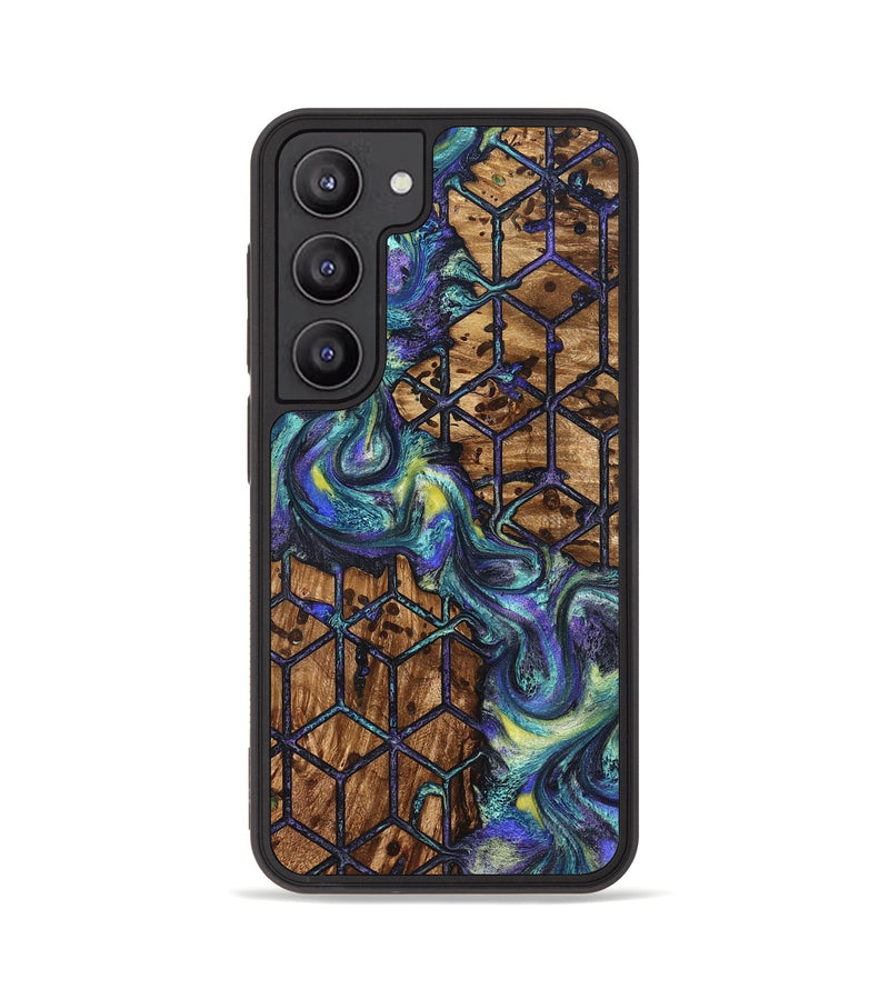 Galaxy S23 Wood Phone Case - Pansy (Pattern, 824203)