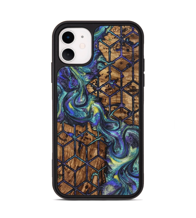 iPhone 11 Wood Phone Case - Pansy (Pattern, 824203)