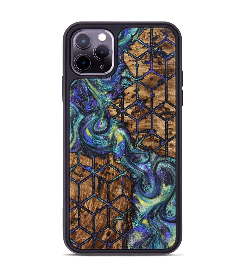 iPhone 11 Pro Max Wood Phone Case - Pansy (Pattern, 824203)