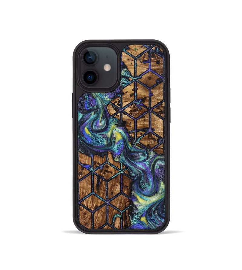 iPhone 12 mini Wood Phone Case - Pansy (Pattern, 824203)