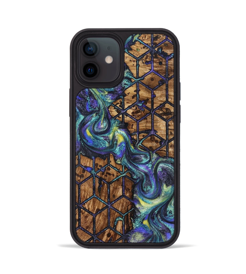 iPhone 12 Wood Phone Case - Pansy (Pattern, 824203)
