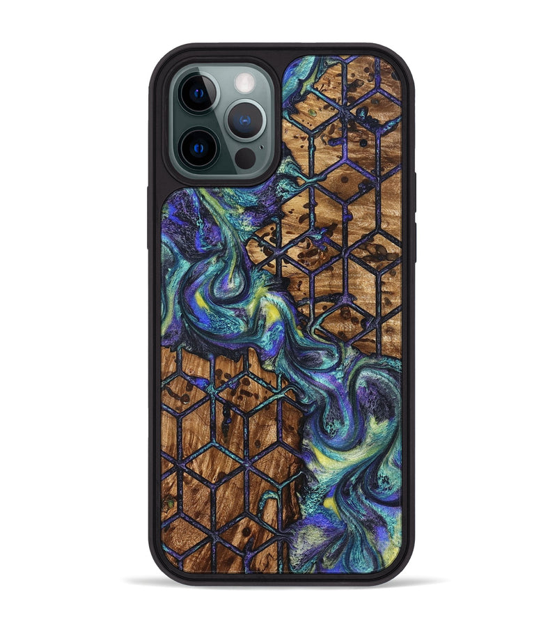 iPhone 12 Pro Max Wood Phone Case - Pansy (Pattern, 824203)