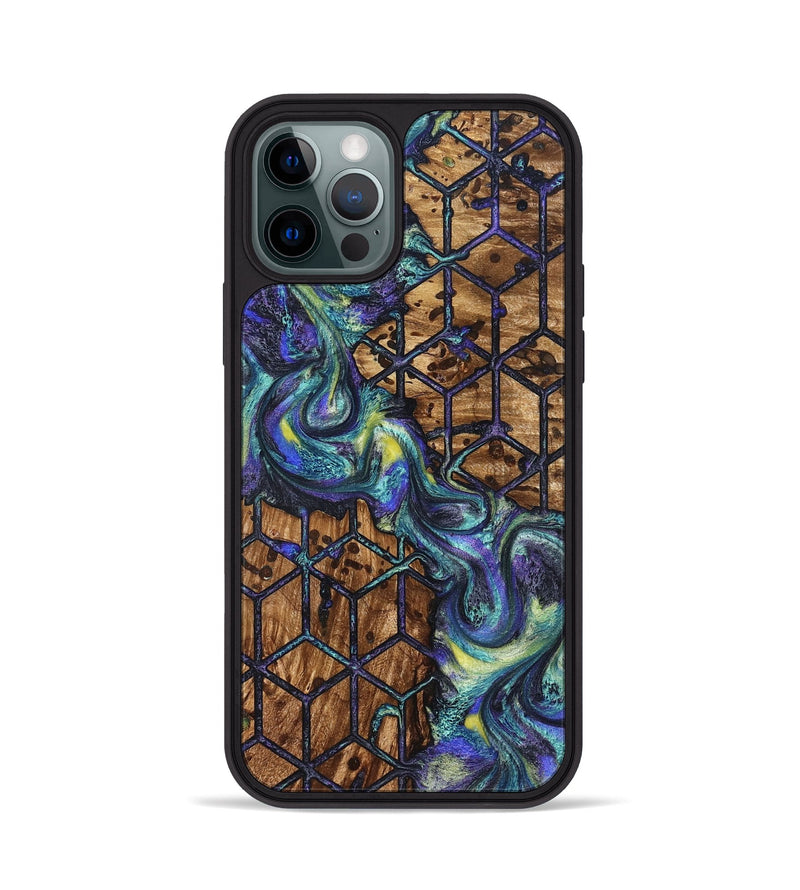 iPhone 12 Pro Wood Phone Case - Pansy (Pattern, 824203)