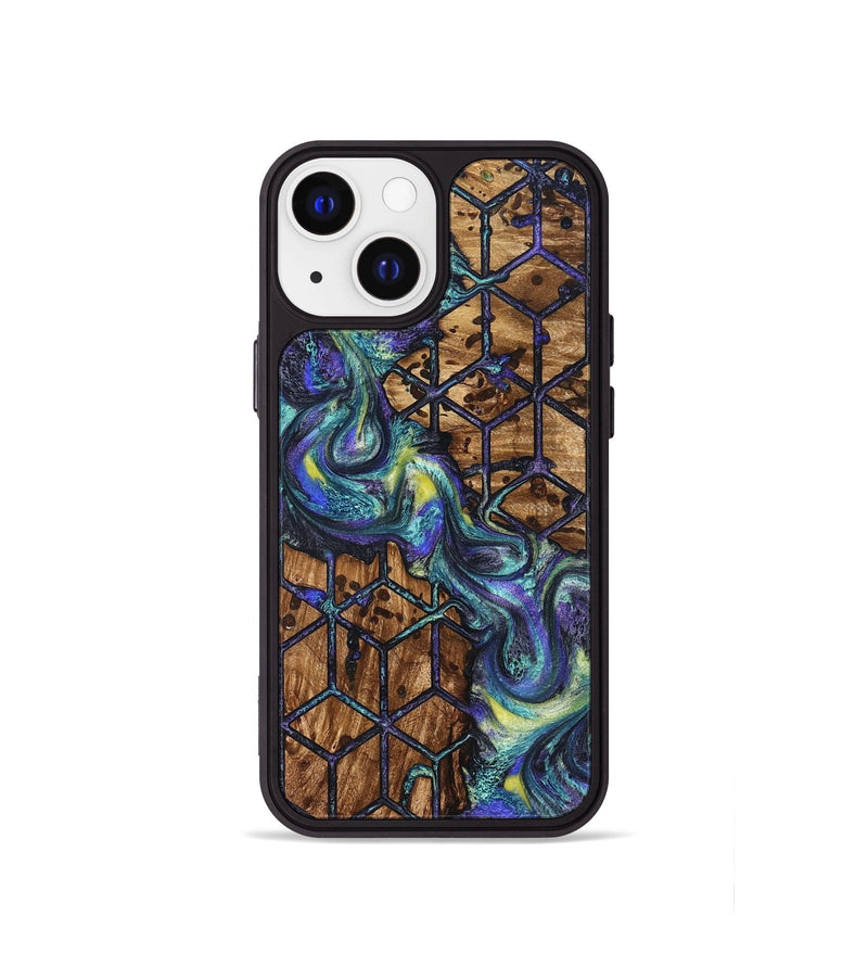 iPhone 13 mini Wood Phone Case - Pansy (Pattern, 824203)