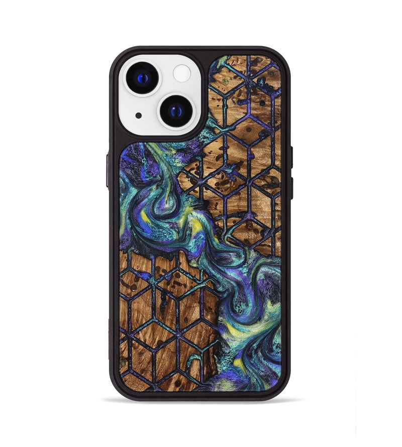 iPhone 13 Wood Phone Case - Pansy (Pattern, 824203)