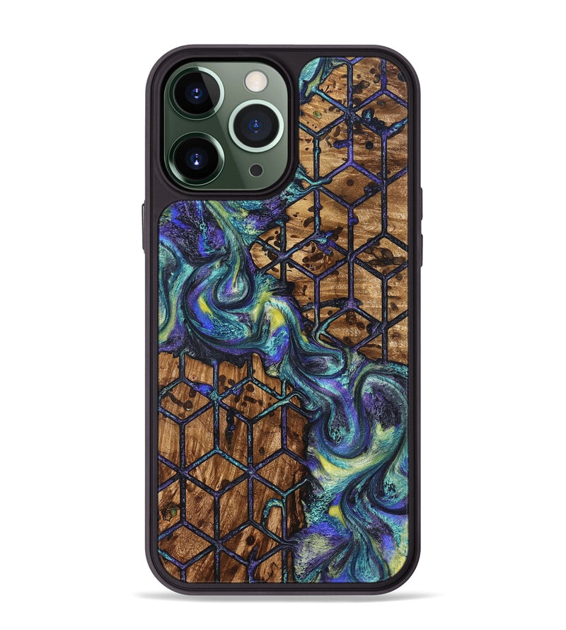 iPhone 13 Pro Max Wood Phone Case - Pansy (Pattern, 824203)