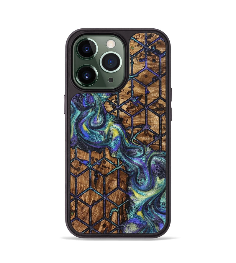 iPhone 13 Pro Wood Phone Case - Pansy (Pattern, 824203)