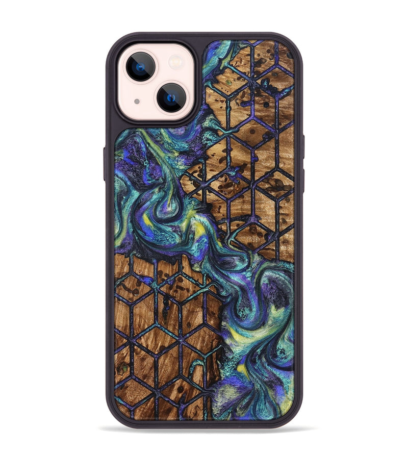 iPhone 14 Plus Wood Phone Case - Pansy (Pattern, 824203)
