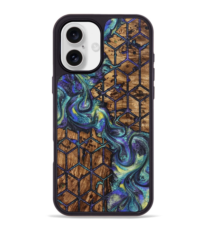 iPhone 16 Plus Wood Phone Case - Pansy (Pattern, 824203)