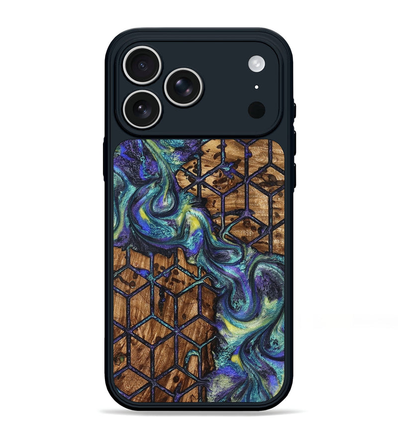 iPhone 17 Pro Max Wood Phone Case - Pansy (Pattern, 824203)