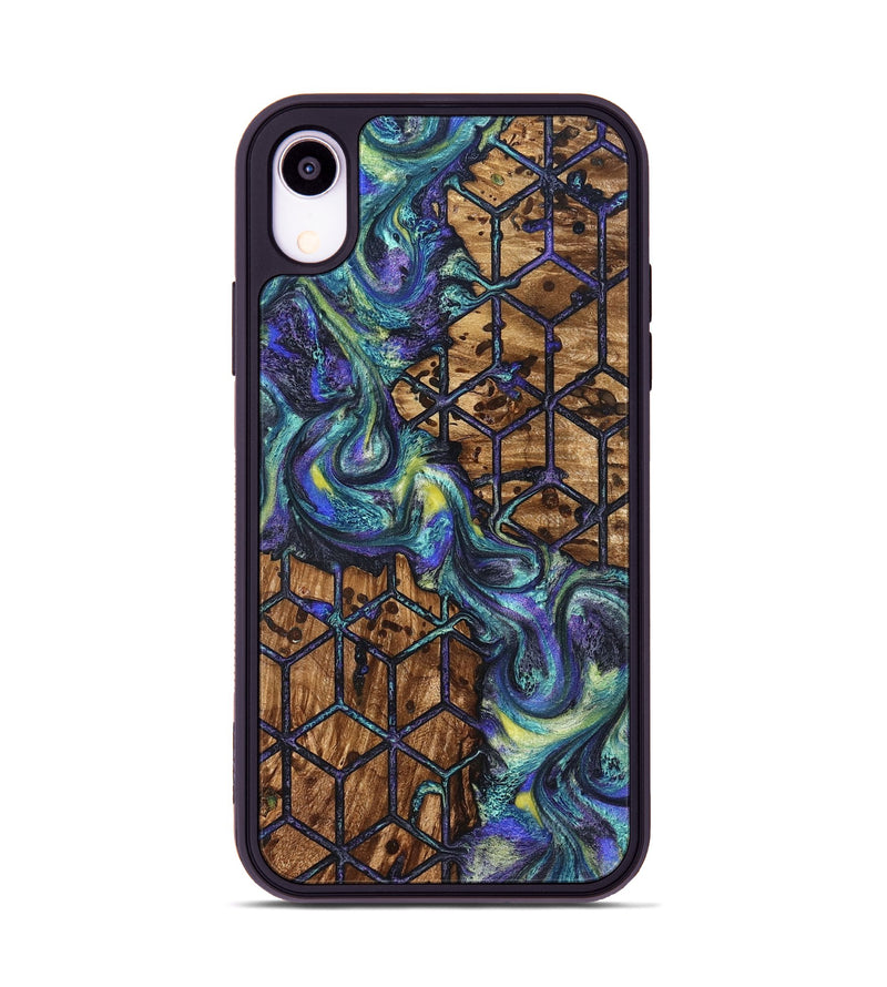 iPhone Xr Wood Phone Case - Pansy (Pattern, 824203)