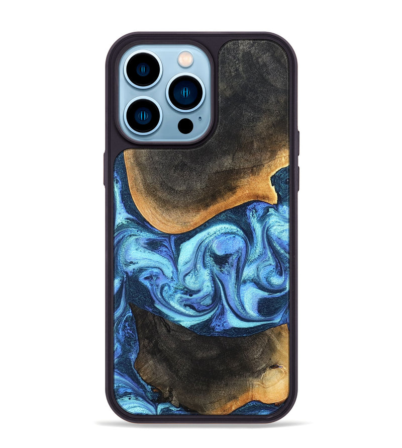 iPhone 14 Pro Max Wood Phone Case - Jayla (Blue, 824208)