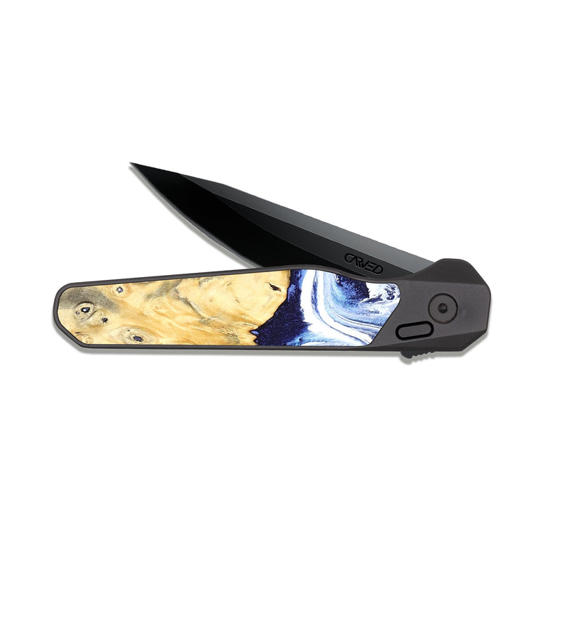 EDC Dark Slate Wood Pocket Knife - Hollie (Blue, 824209)