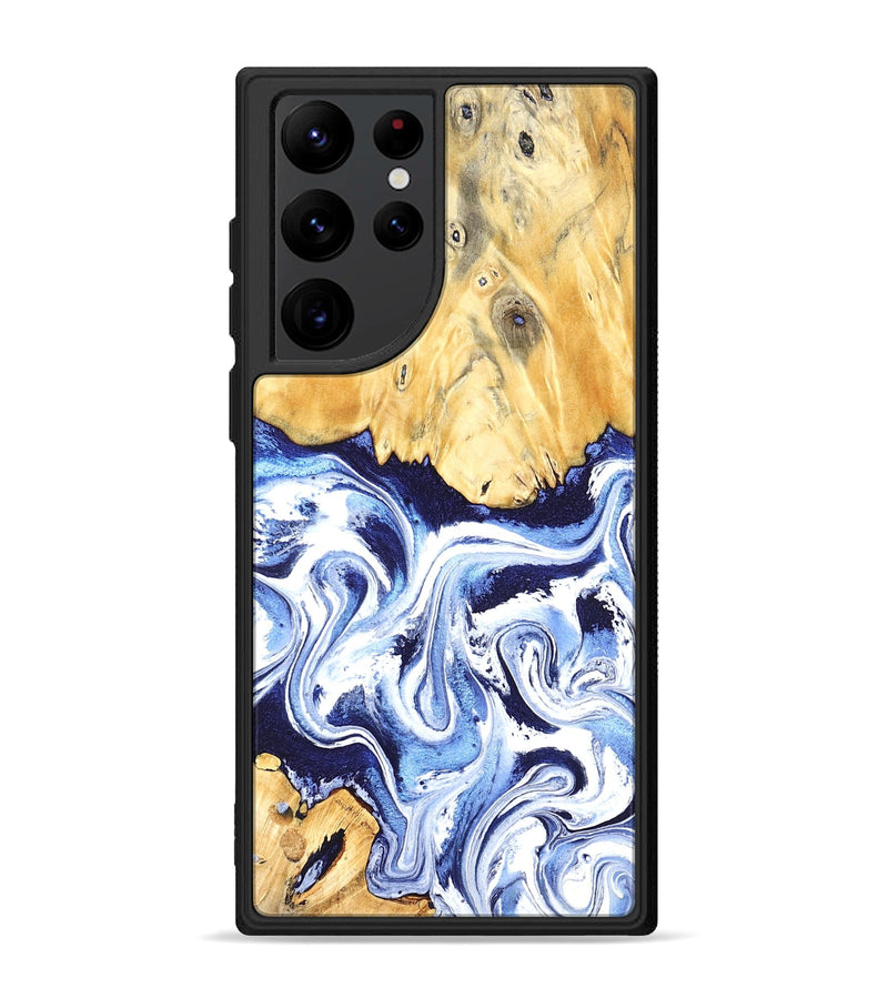Galaxy S22 Ultra Wood Phone Case - Hollie (Blue, 824209)