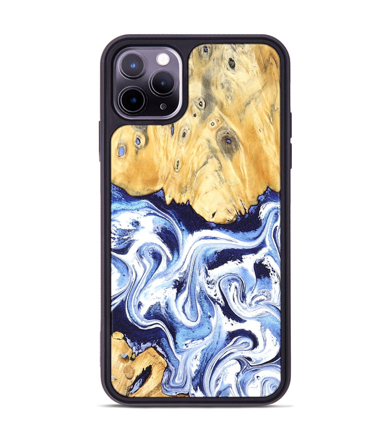iPhone 11 Pro Max Wood Phone Case - Hollie (Blue, 824209)