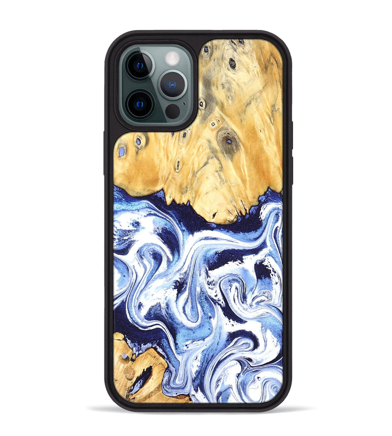 iPhone 12 Pro Max Wood Phone Case - Hollie (Blue, 824209)