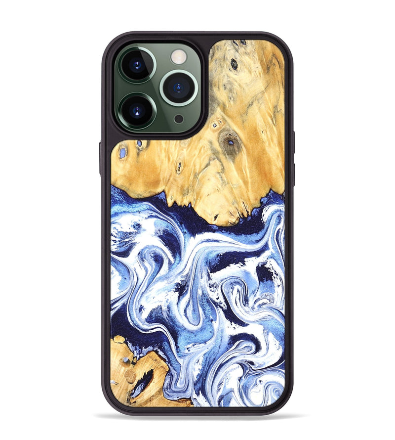 iPhone 13 Pro Max Wood Phone Case - Hollie (Blue, 824209)