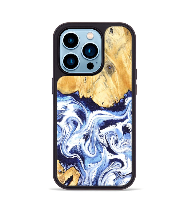 iPhone 14 Pro Wood Phone Case - Hollie (Blue, 824209)
