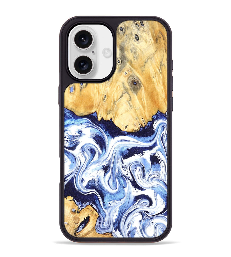iPhone 16 Plus Wood Phone Case - Hollie (Blue, 824209)
