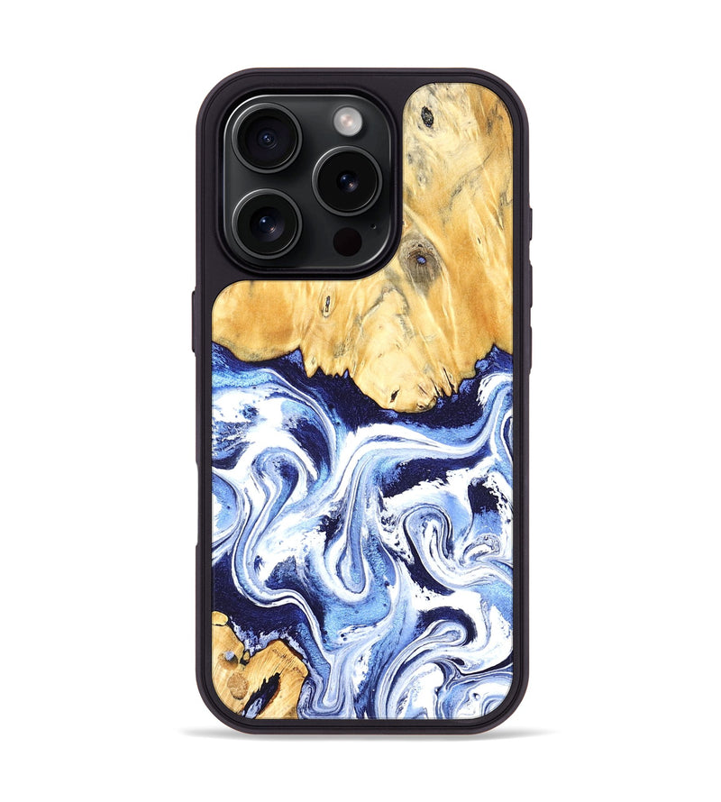 iPhone 16 Pro Wood Phone Case - Hollie (Blue, 824209)