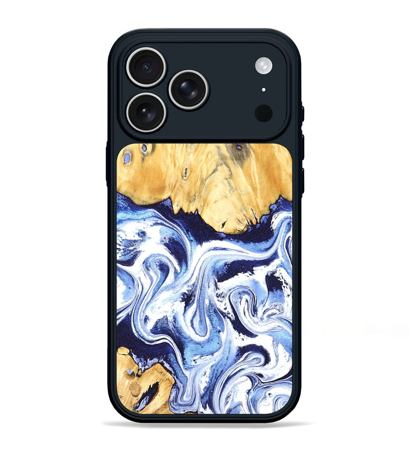 iPhone 17 Pro Max Wood Phone Case - Hollie (Blue, 824209)