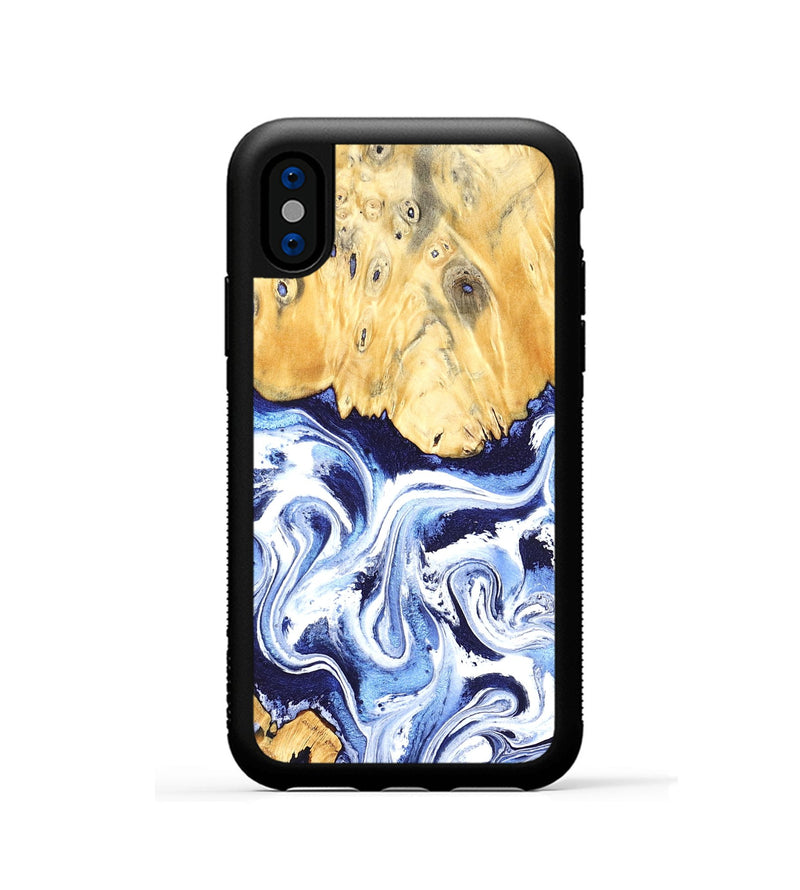 iPhone Xs Wood Phone Case - Hollie (Blue, 824209)
