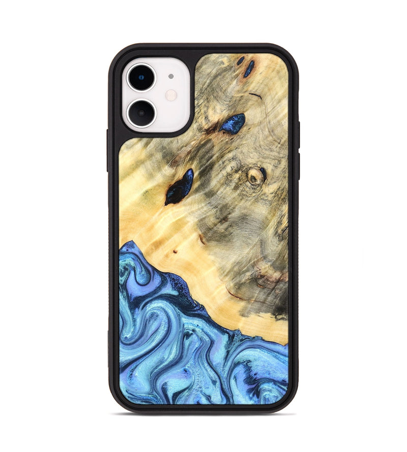 iPhone 11 Wood Phone Case - Melvina (Blue, 824212)