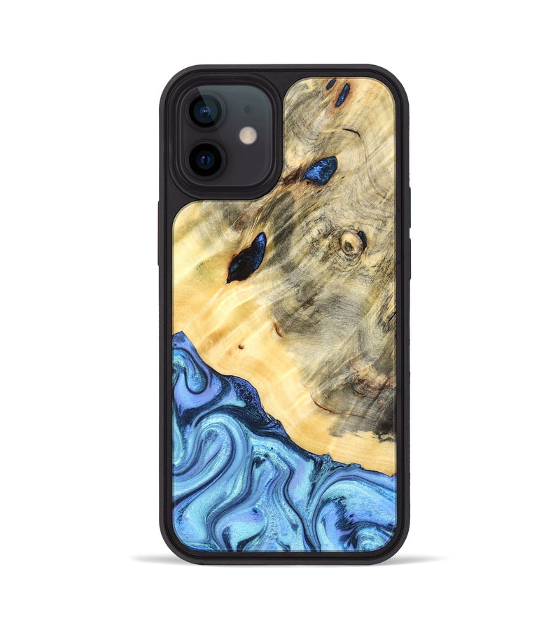 iPhone 12 Wood Phone Case - Melvina (Blue, 824212)