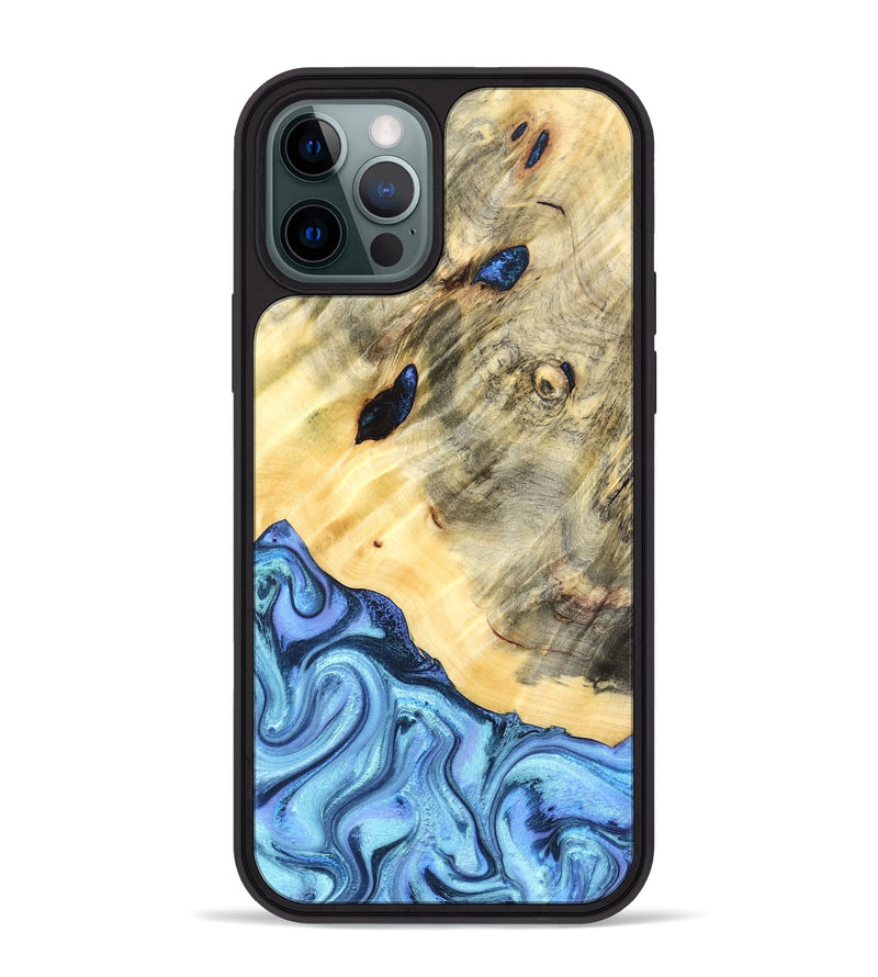iPhone 12 Pro Max Wood Phone Case - Melvina (Blue, 824212)