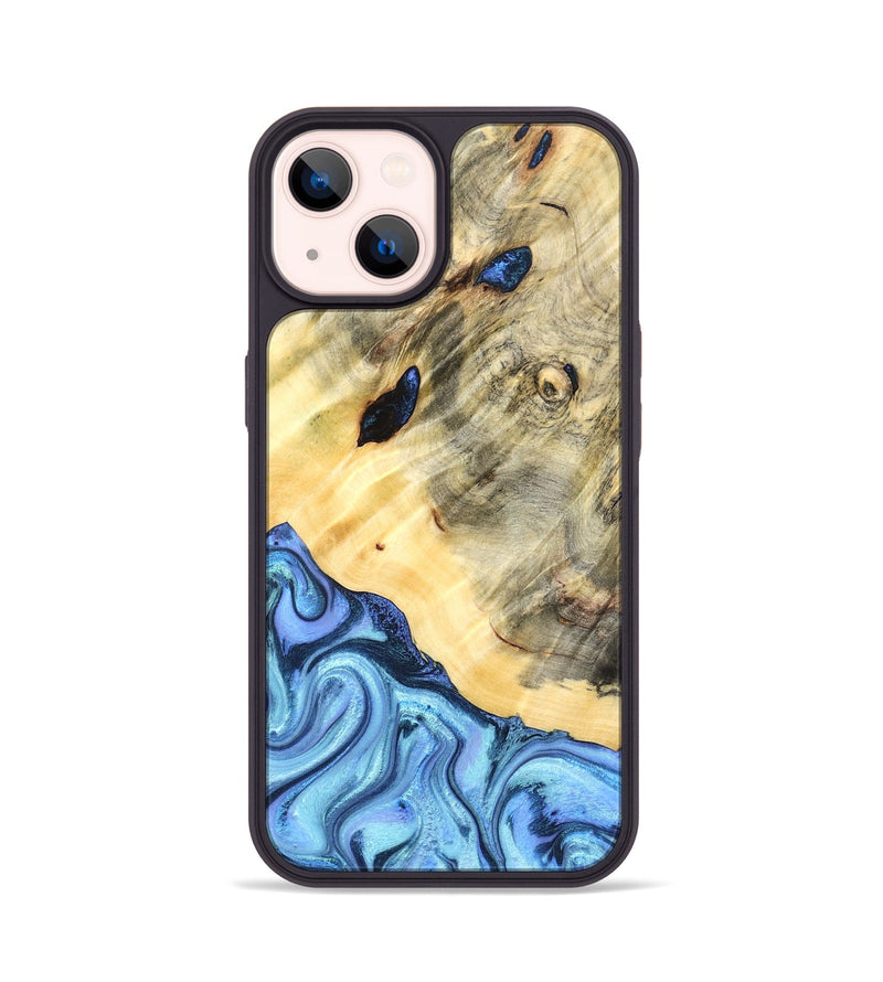 iPhone 14 Wood Phone Case - Melvina (Blue, 824212)