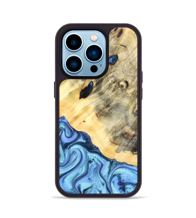 iPhone 14 Pro Wood Phone Case - Melvina (Blue, 824212)