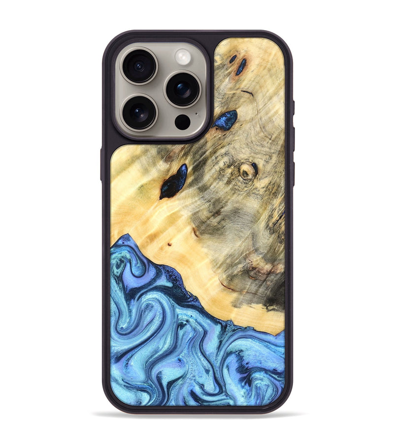iPhone 15 Pro Max Wood Phone Case - Melvina (Blue, 824212)