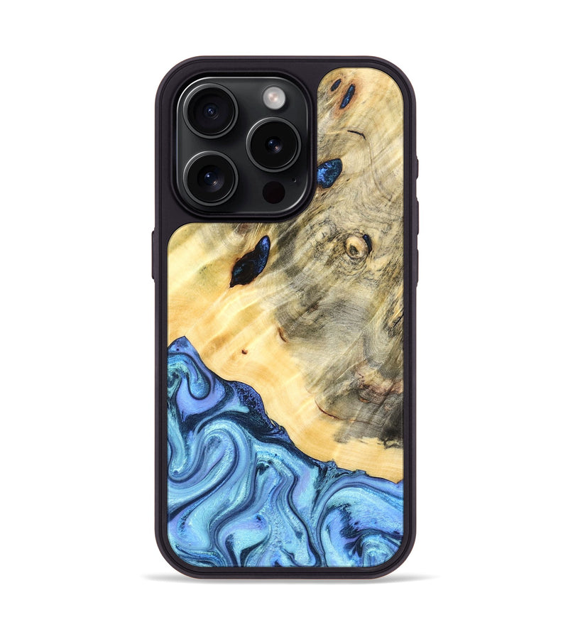 iPhone 15 Pro Wood Phone Case - Melvina (Blue, 824212)