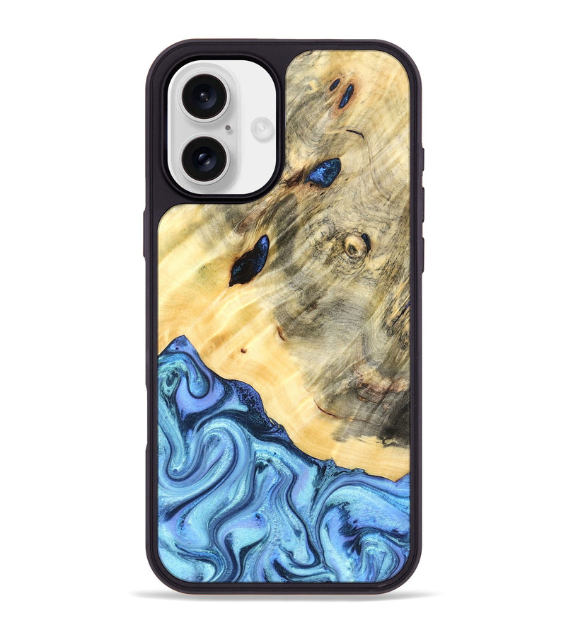 iPhone 16 Plus Wood Phone Case - Melvina (Blue, 824212)
