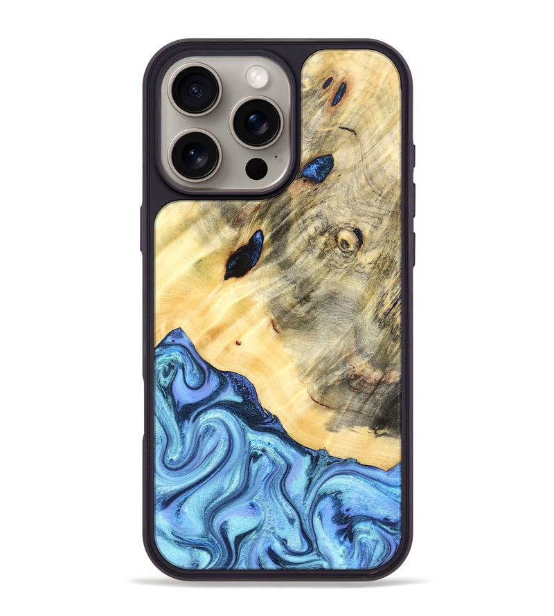 iPhone 16 Pro Max Wood Phone Case - Melvina (Blue, 824212)