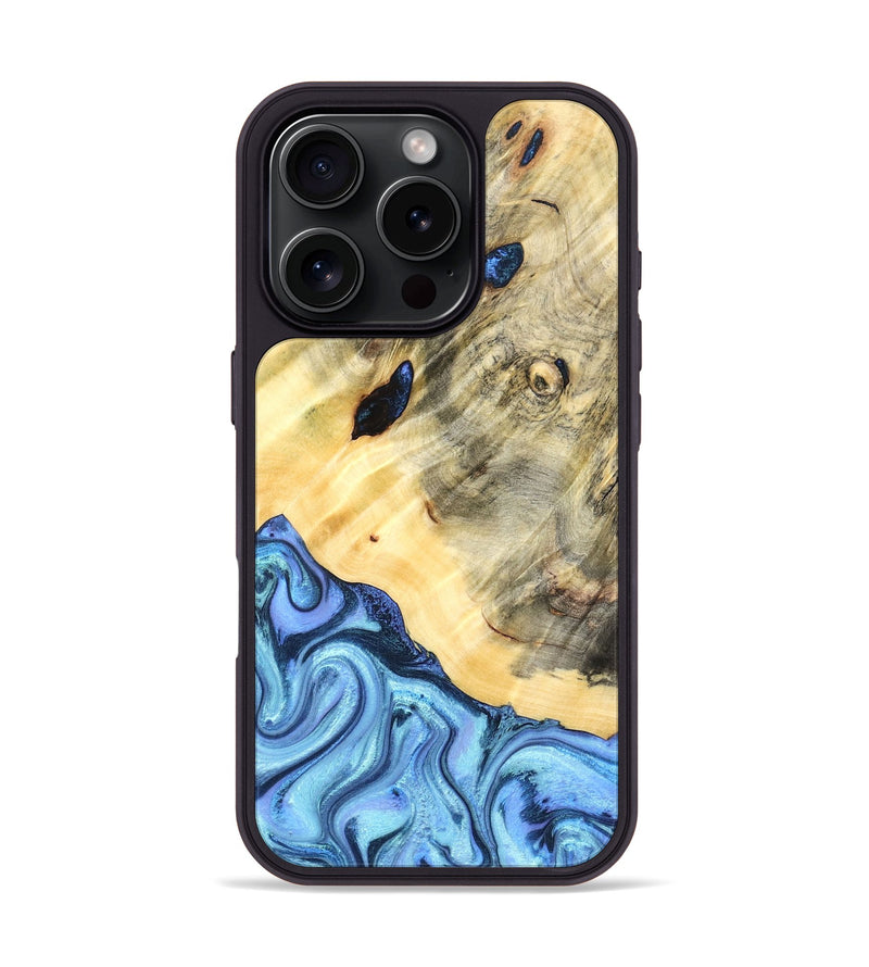 iPhone 16 Pro Wood Phone Case - Melvina (Blue, 824212)