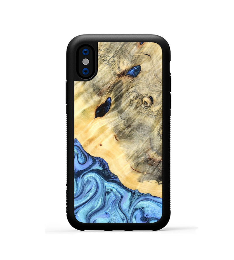 iPhone Xs Wood Phone Case - Melvina (Blue, 824212)