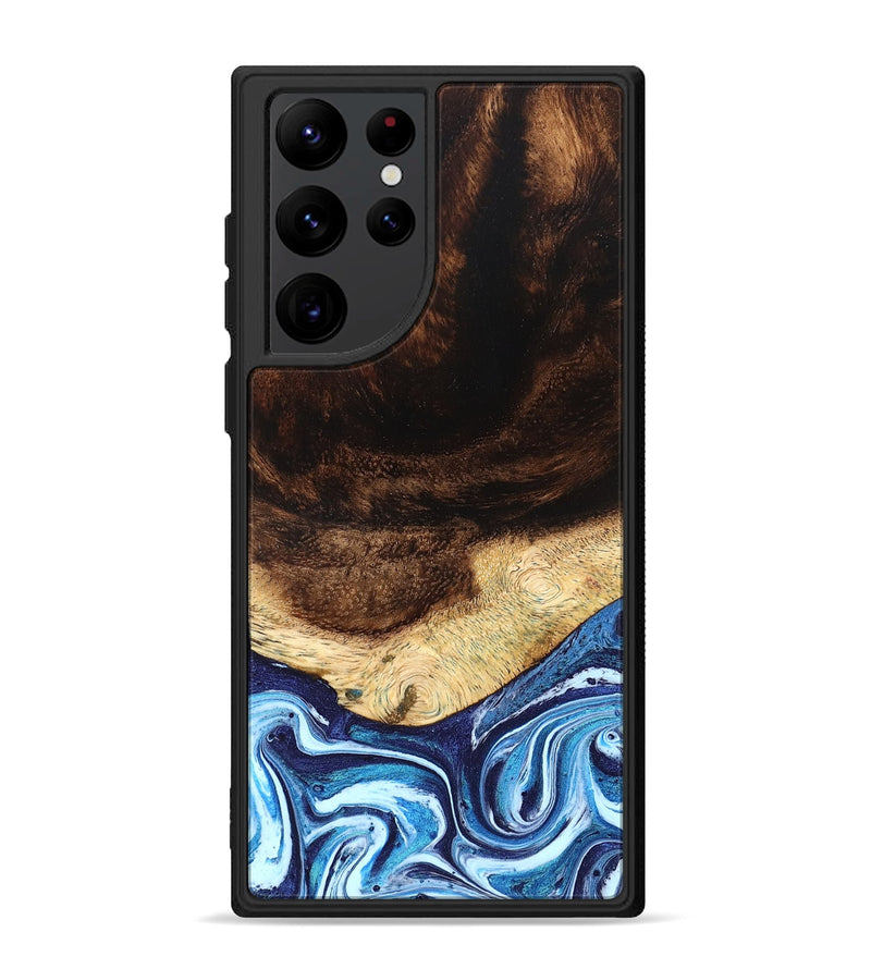Galaxy S22 Ultra Wood Phone Case - Christ (Blue, 824214)