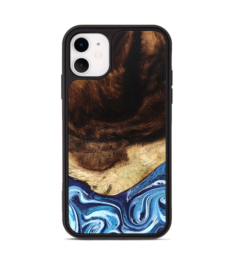 iPhone 11 Wood Phone Case - Christ (Blue, 824214)