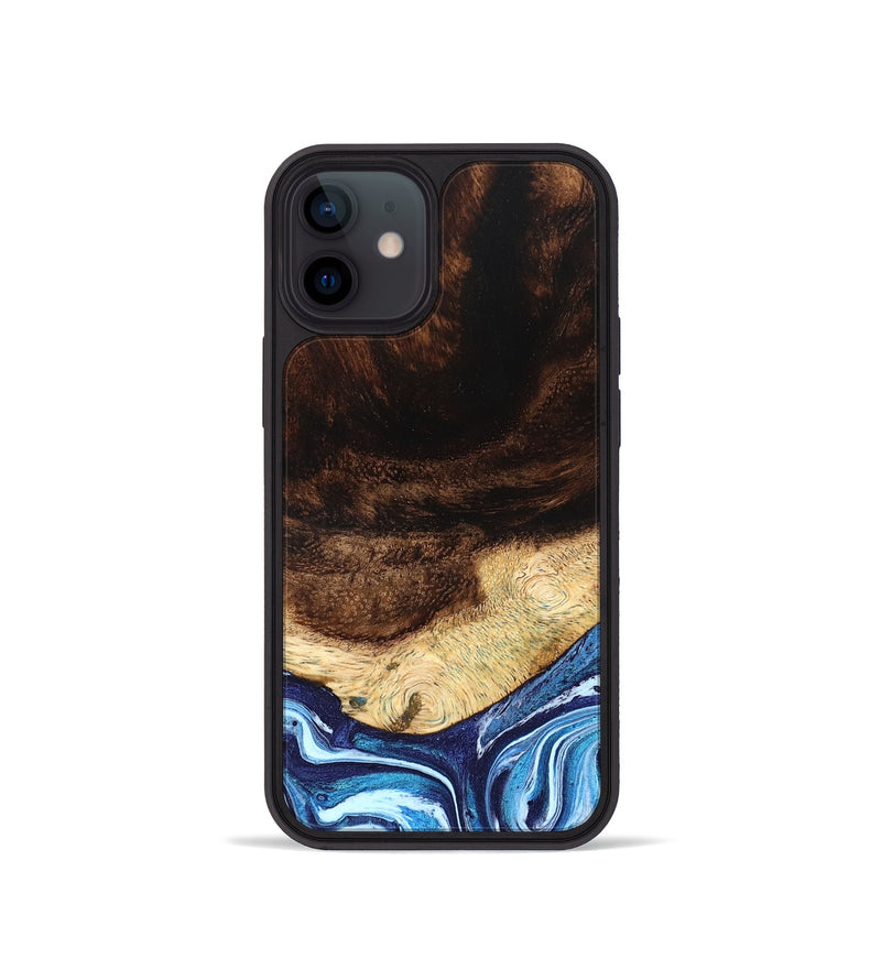 iPhone 12 mini Wood Phone Case - Christ (Blue, 824214)