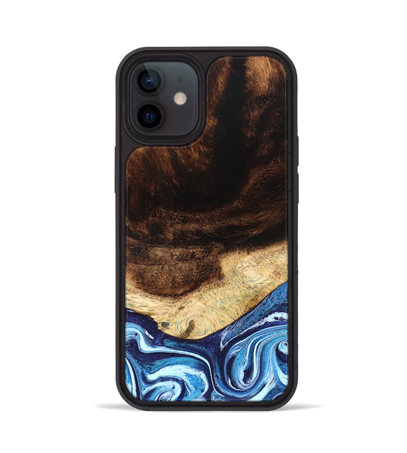 iPhone 12 Wood Phone Case - Christ (Blue, 824214)
